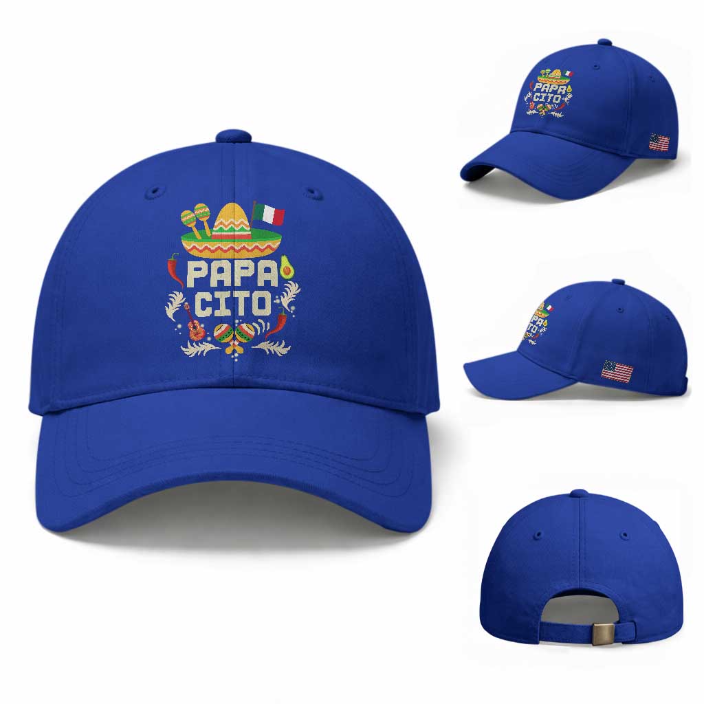 Mexican Dad Baseball Cap Papa Cito Latino Fathers Day Gift Mexican Pride TS10 Baseball Cap Universal Fit Royal Blue Print Your Wear