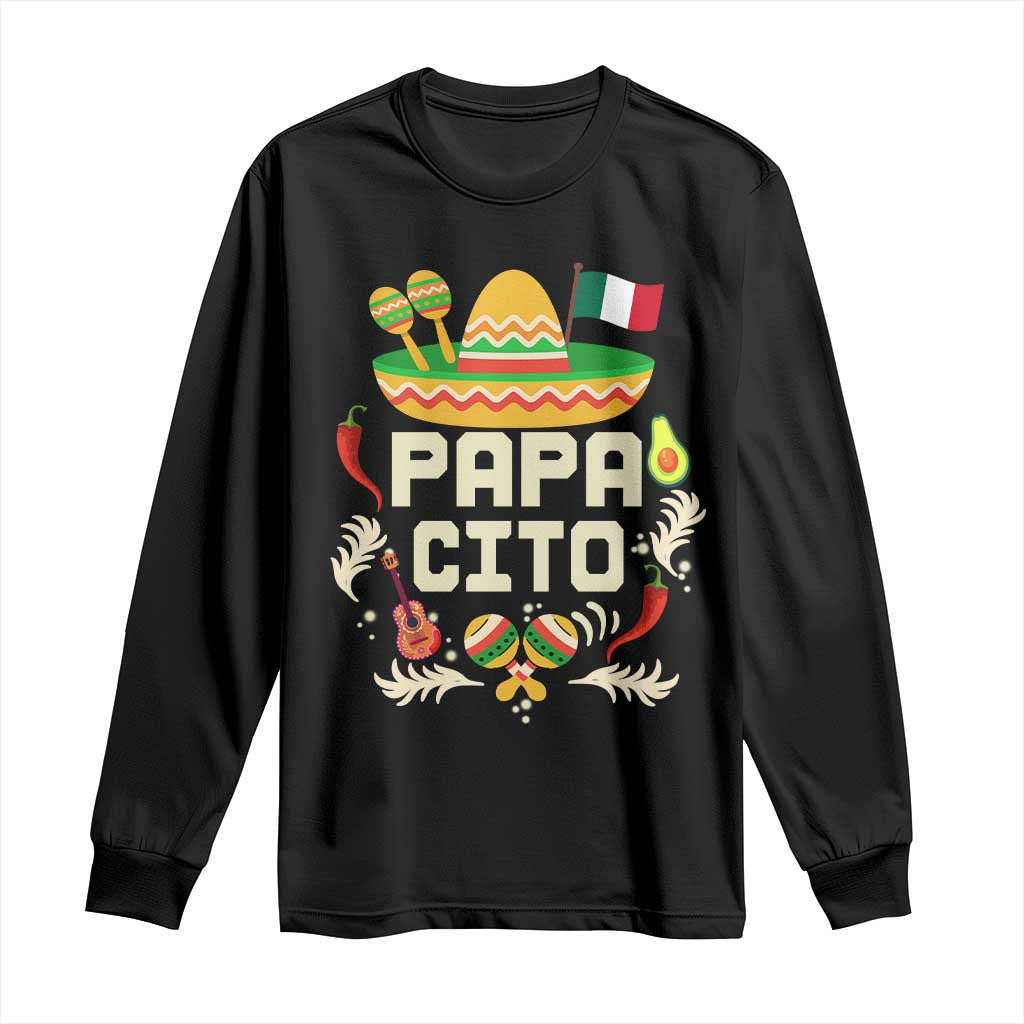 Mexican Dad Long Sleeve Shirt Papa Cito Latino Fathers Day Gift Mexican Pride TS10 Black Print Your Wear