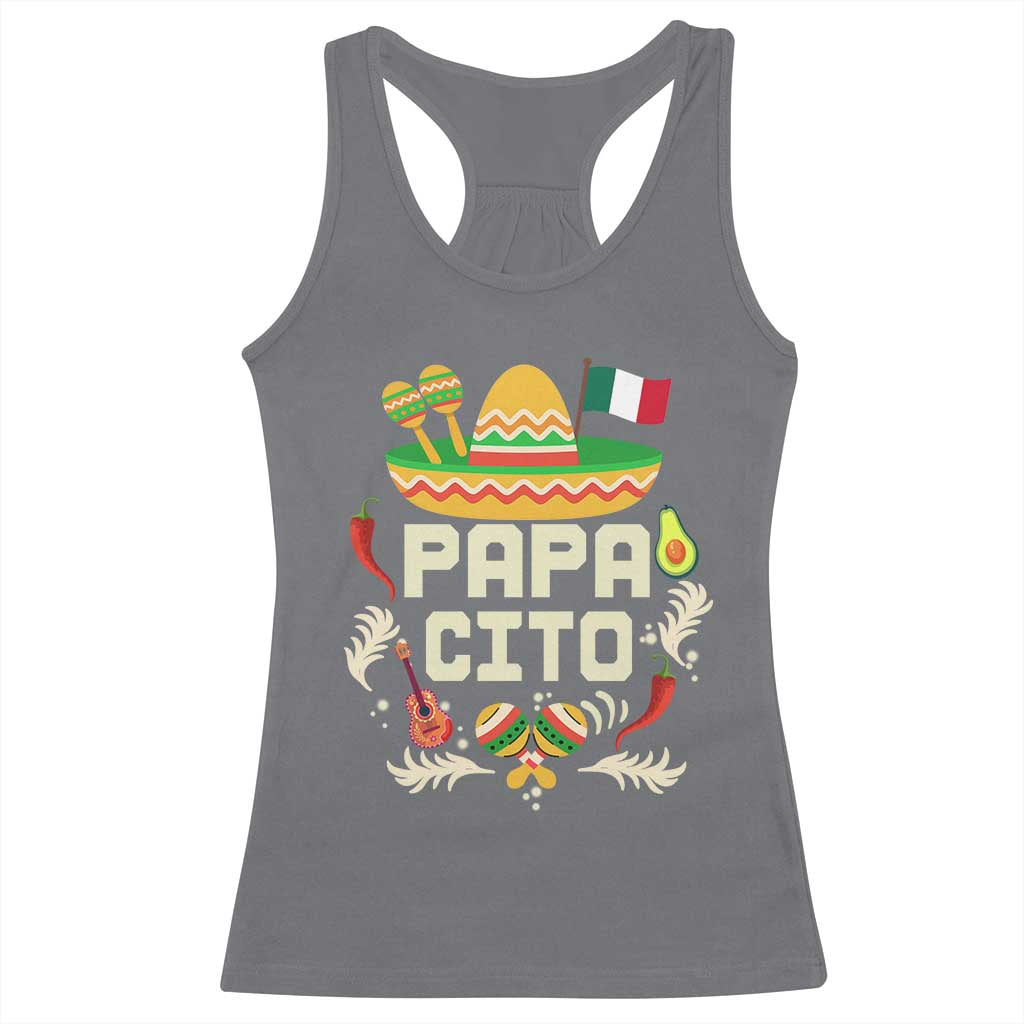 Mexican Dad Racerback Tank Top Papa Cito Latino Fathers Day Gift Mexican Pride TS10 Charcoal Print Your Wear