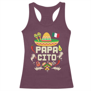 Mexican Dad Racerback Tank Top Papa Cito Latino Fathers Day Gift Mexican Pride TS10 Maroon Print Your Wear