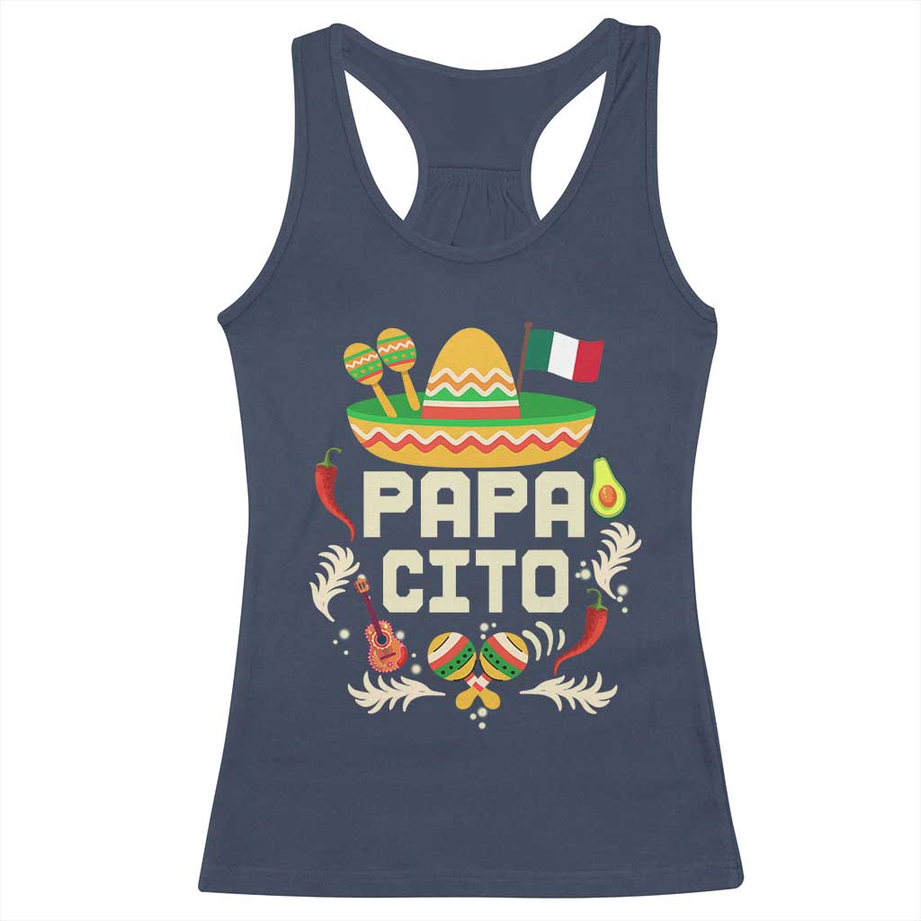 Mexican Dad Racerback Tank Top Papa Cito Latino Fathers Day Gift Mexican Pride TS10 Navy Print Your Wear