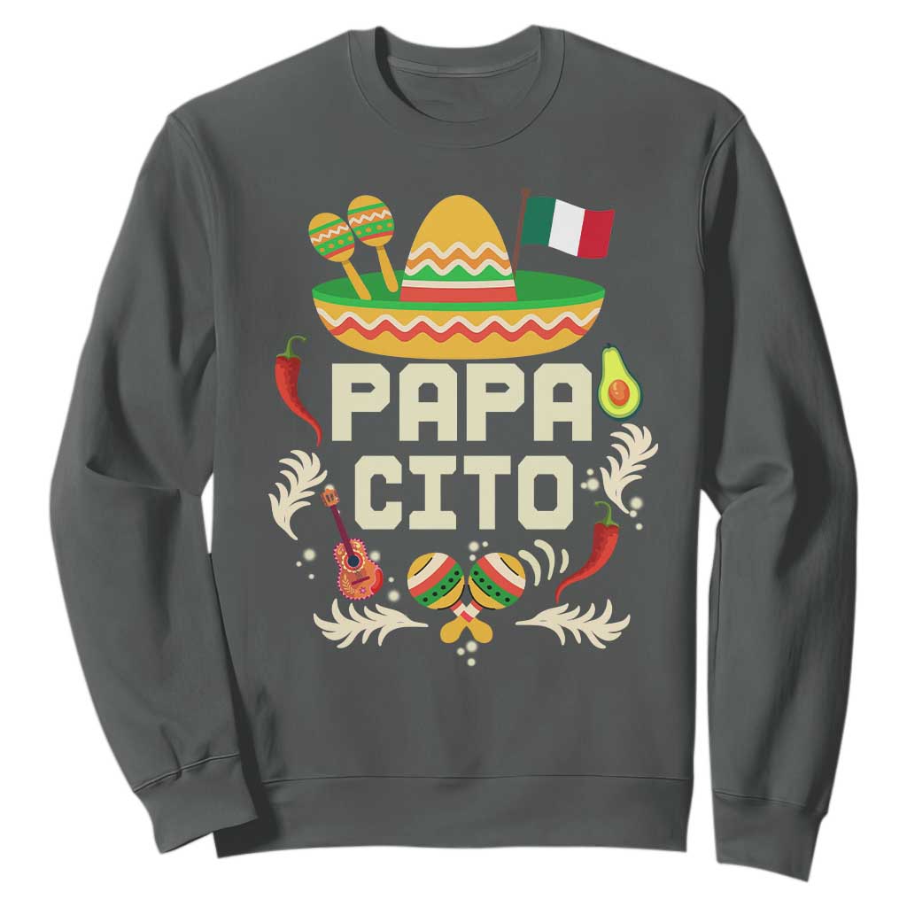 Mexican Dad Sweatshirt Papa Cito Latino Fathers Day Gift Mexican Pride TS10 Dark Heather Print Your Wear