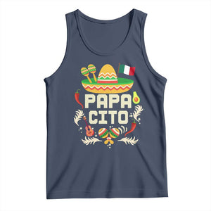 Mexican Dad Tank Top Papa Cito Latino Fathers Day Gift Mexican Pride TS10 Navy Print Your Wear