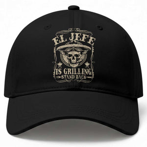 Funny Mexican Dad Baseball Cap El Jefe Grilling Stand Back TS10 Print Your Wear