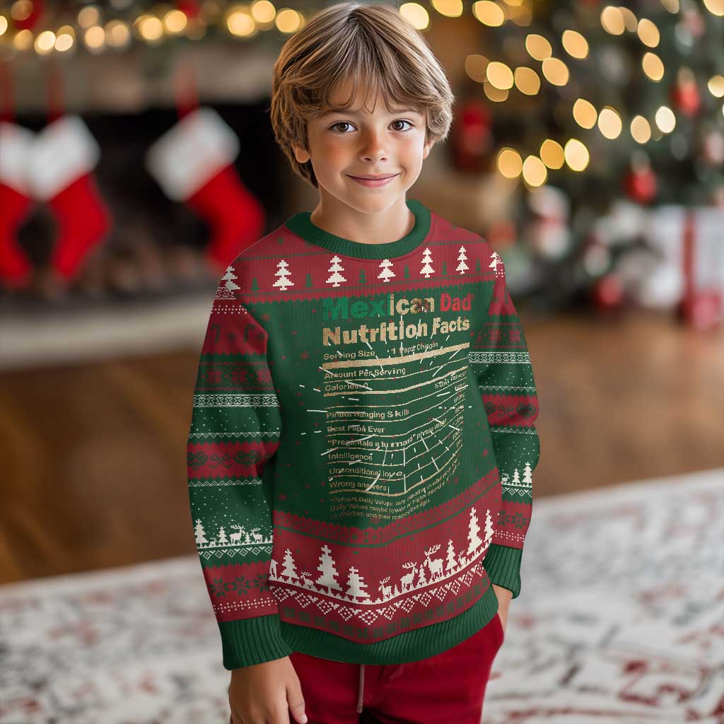 Mexican Dad Knit Sweatshirt Regalo Para Papa Nutrition Facts TS10 Christmas Print Your Wear