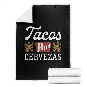 Tacos And Cervezas Throw Blanket Mexican Food Beer Humor TS10 Black Print Your Wear