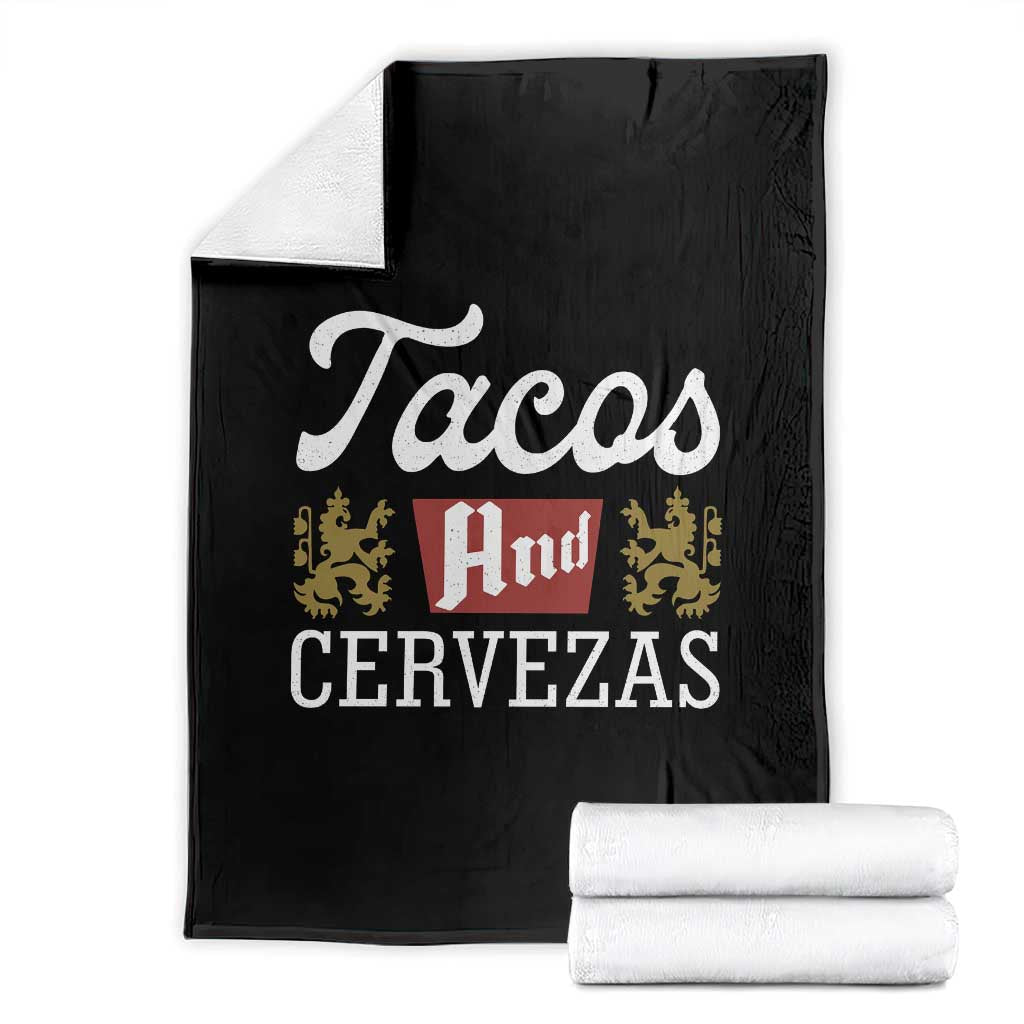 Tacos And Cervezas Throw Blanket Mexican Food Beer Humor TS10 Black Print Your Wear