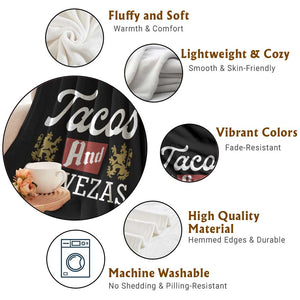 Tacos And Cervezas Throw Blanket Mexican Food Beer Humor TS10 Print Your Wear