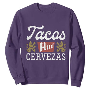 Tacos And Cervezas Sweatshirt Mexican Food Beer Humor TS10 Purple Print Your Wear