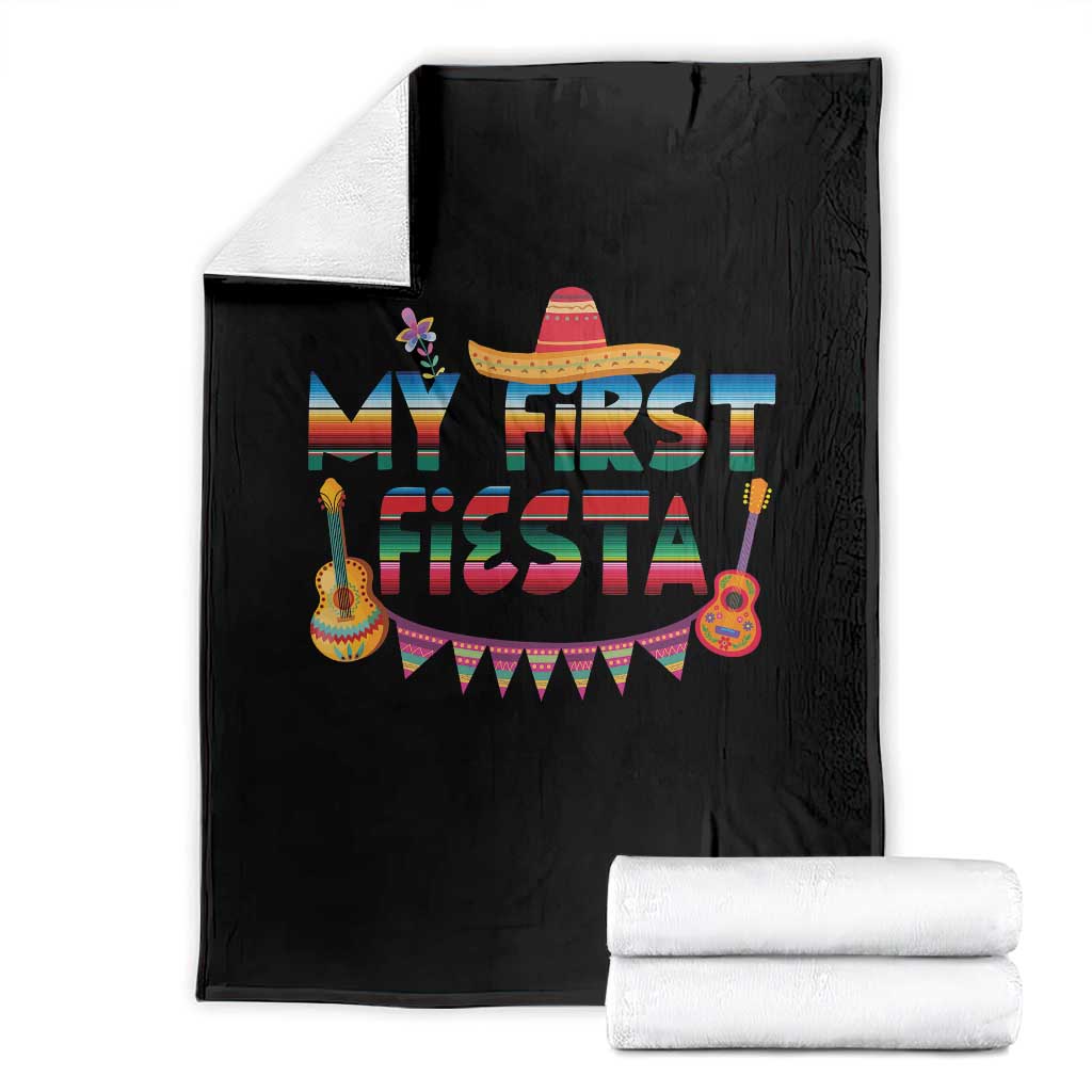My First Fiesta Throw Blanket Baby Cinco De Mayo Mexican Fiesta Outfit TS10 Black Print Your Wear