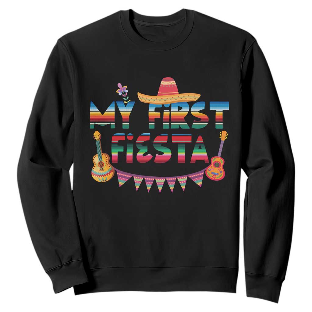 My First Fiesta Sweatshirt Baby Cinco De Mayo Mexican Fiesta Outfit TS10 Black Print Your Wear
