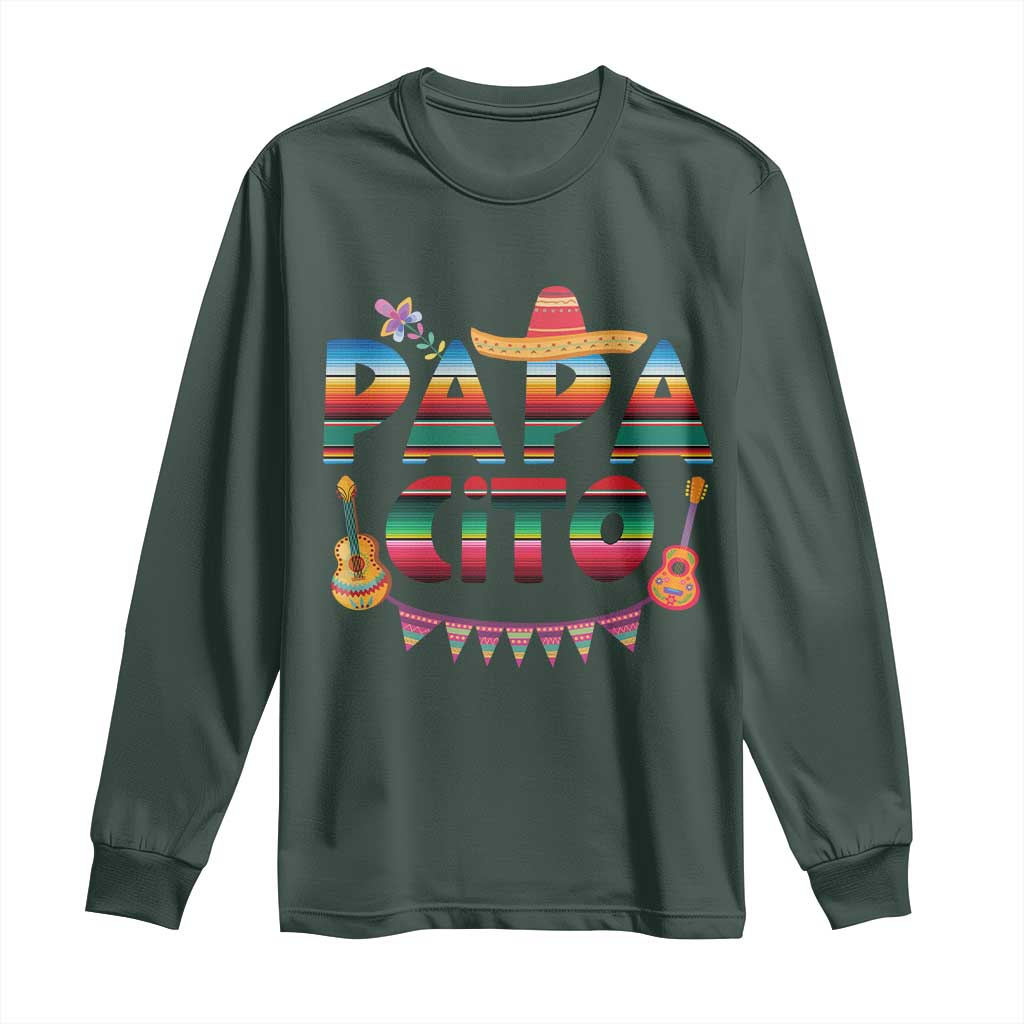 Papa Cito Long Sleeve Shirt Mexican Dad Latino Fathers Day Gift TS10 Dark Forest Green Print Your Wear