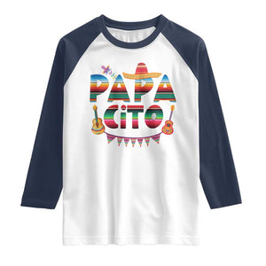 Papa Cito Raglan Shirt Mexican Dad Latino Fathers Day Gift TS10 White Navy Print Your Wear