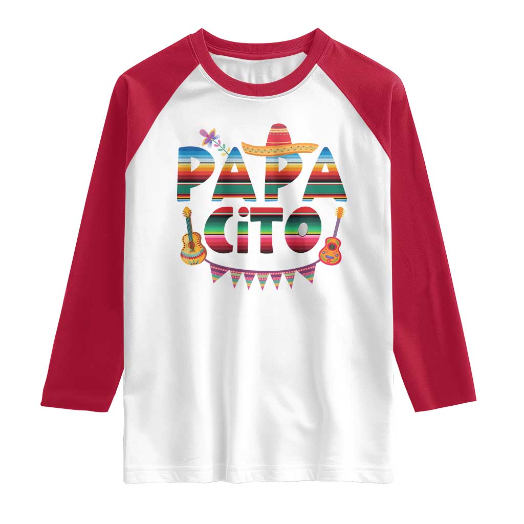 Papa Cito Raglan Shirt Mexican Dad Latino Fathers Day Gift TS10 White Red Print Your Wear