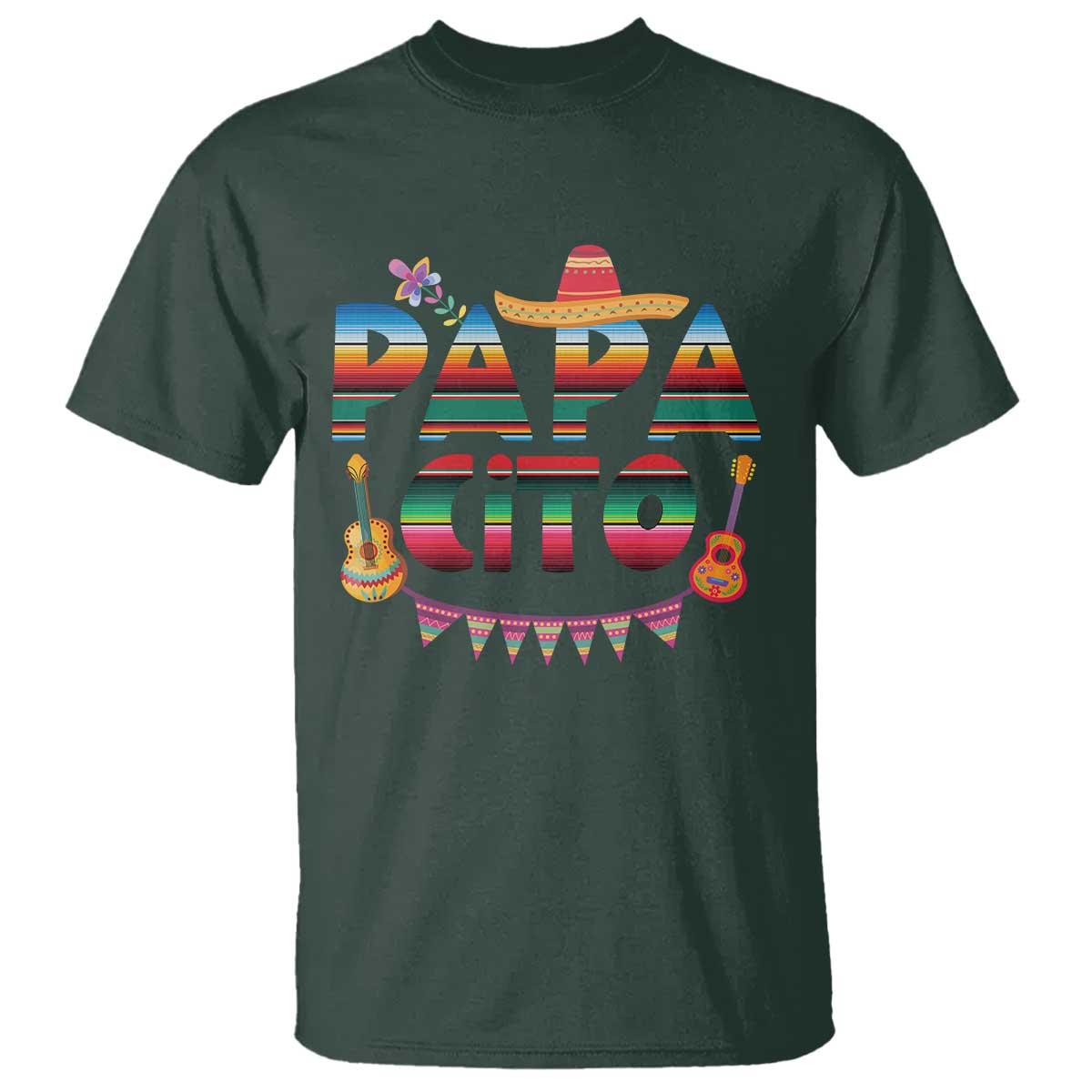 Papa Cito T Shirt Mexican Dad Latino Fathers Day Gift TS10 Dark Forest Green Print Your Wear