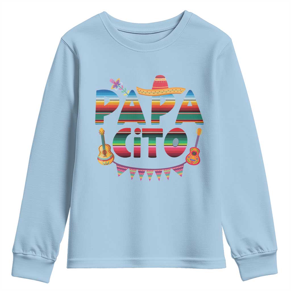 Papa Cito Youth Sweatshirt Mexican Dad Latino Fathers Day Gift TS10 Light Blue Print Your Wear