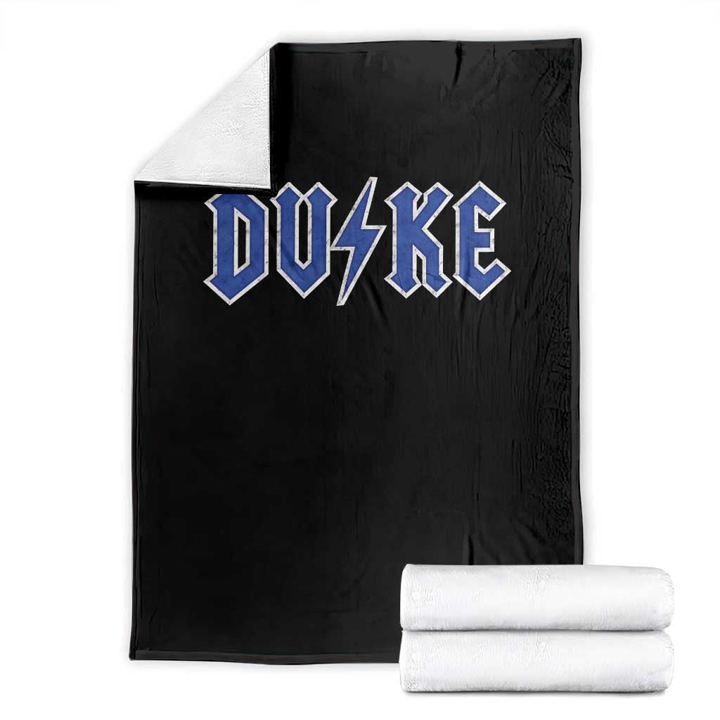 Vintage Duke Last Name Sports Style Throw Blanket Vintage Lightning Bold Gothic Font Graphic Basketball Fans TS10 Black Print Your Wear