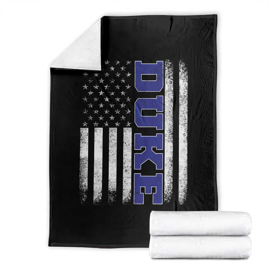 Vintage Duke Name American Flag Throw Blanket Retro Sport Basketball Fans TS10 Black Print Your Wear