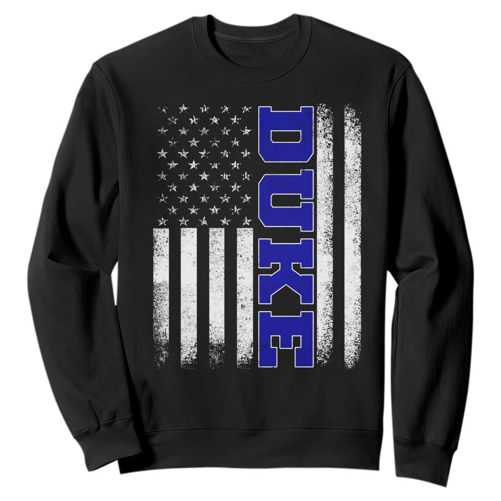 Vintage Duke Name American Flag Sweatshirt Retro Sport Basketball Fans TS10 Black Print Your Wear