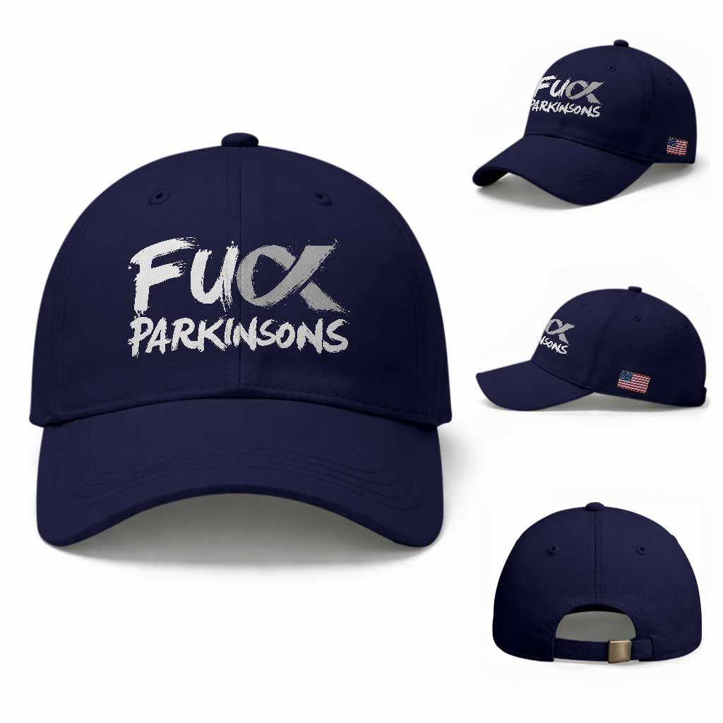 Fuck Parkinsons Baseball Cap Parkinsons Disease Awareness Month TS10 Baseball Cap Universal Fit Dark Blue Print Your Wear