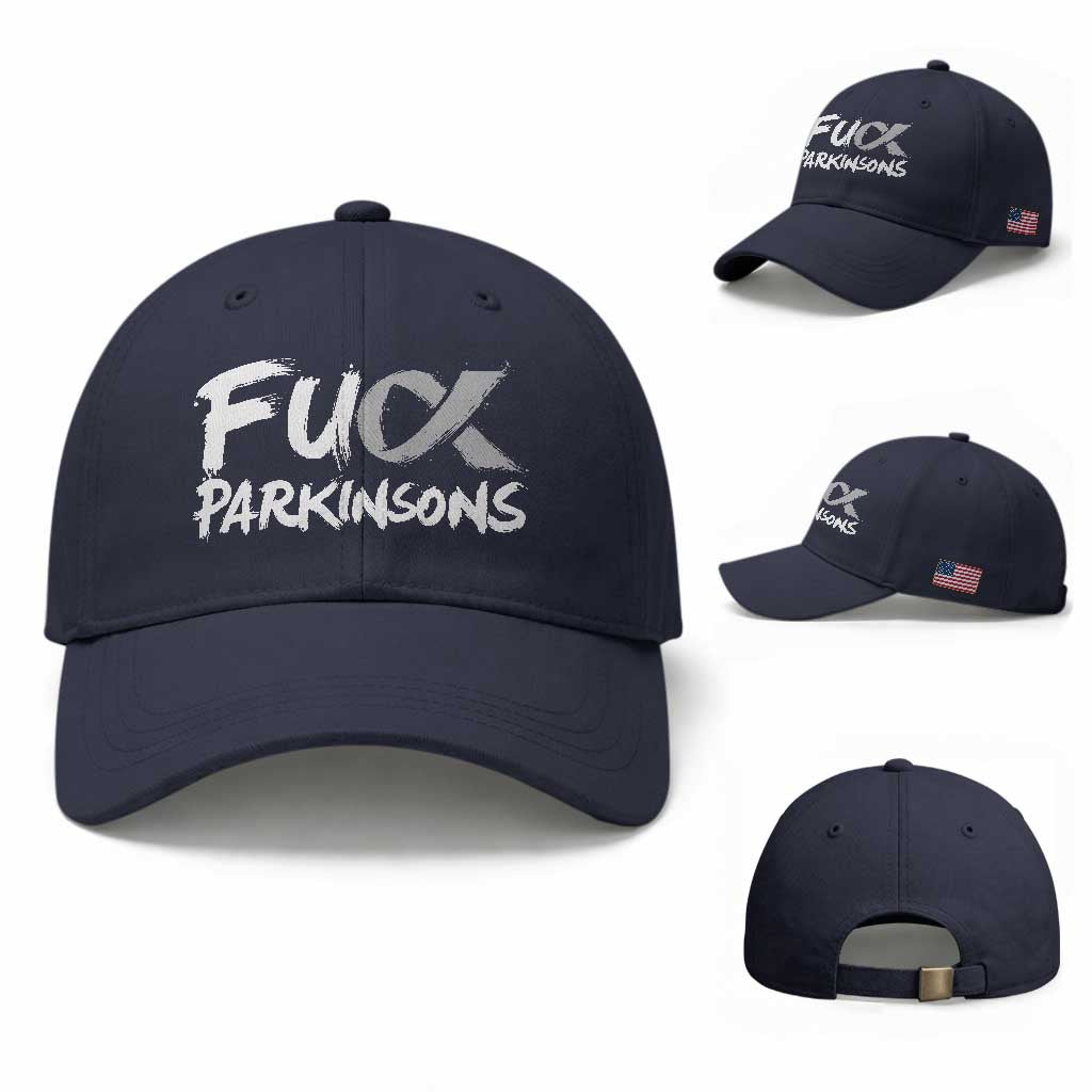 Fuck Parkinsons Baseball Cap Parkinsons Disease Awareness Month TS10 Baseball Cap Universal Fit Navy Print Your Wear
