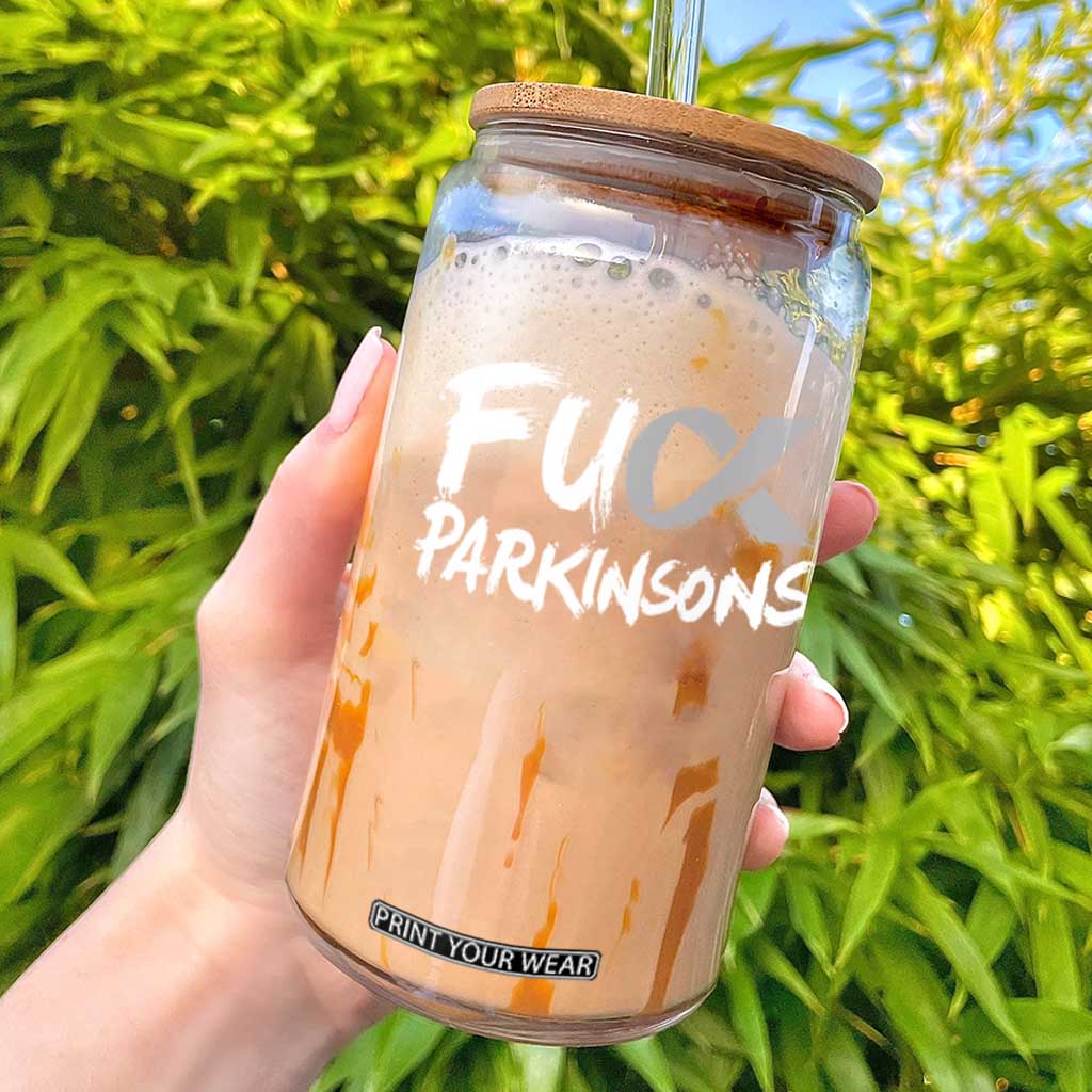 Fuck Parkinsons Glass Can Parkinsons Disease Awareness Month TS10 Black Print Your Wear