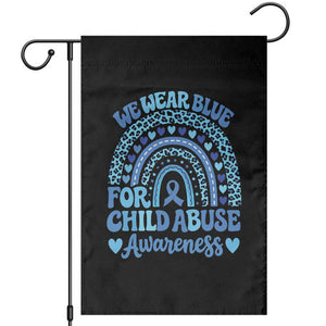 We Wear Blue Child Abuse Prevention Garden Flag TS10 Black Print Your Wear