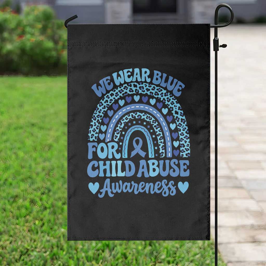 We Wear Blue Child Abuse Prevention Garden Flag TS10 Print Your Wear