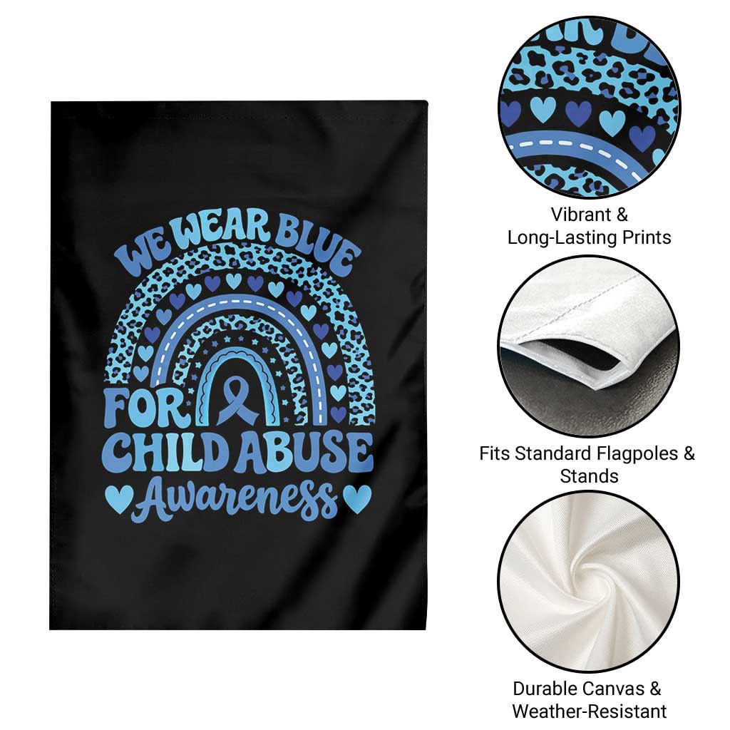 We Wear Blue Child Abuse Prevention Garden Flag TS10 Print Your Wear