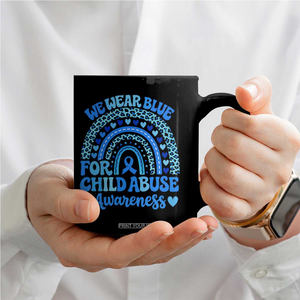 We Wear Blue Child Abuse Prevention Coffee Mug TS10 Print Your Wear