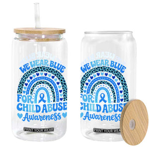 We Wear Blue Child Abuse Prevention Glass Can TS10 Print Your Wear