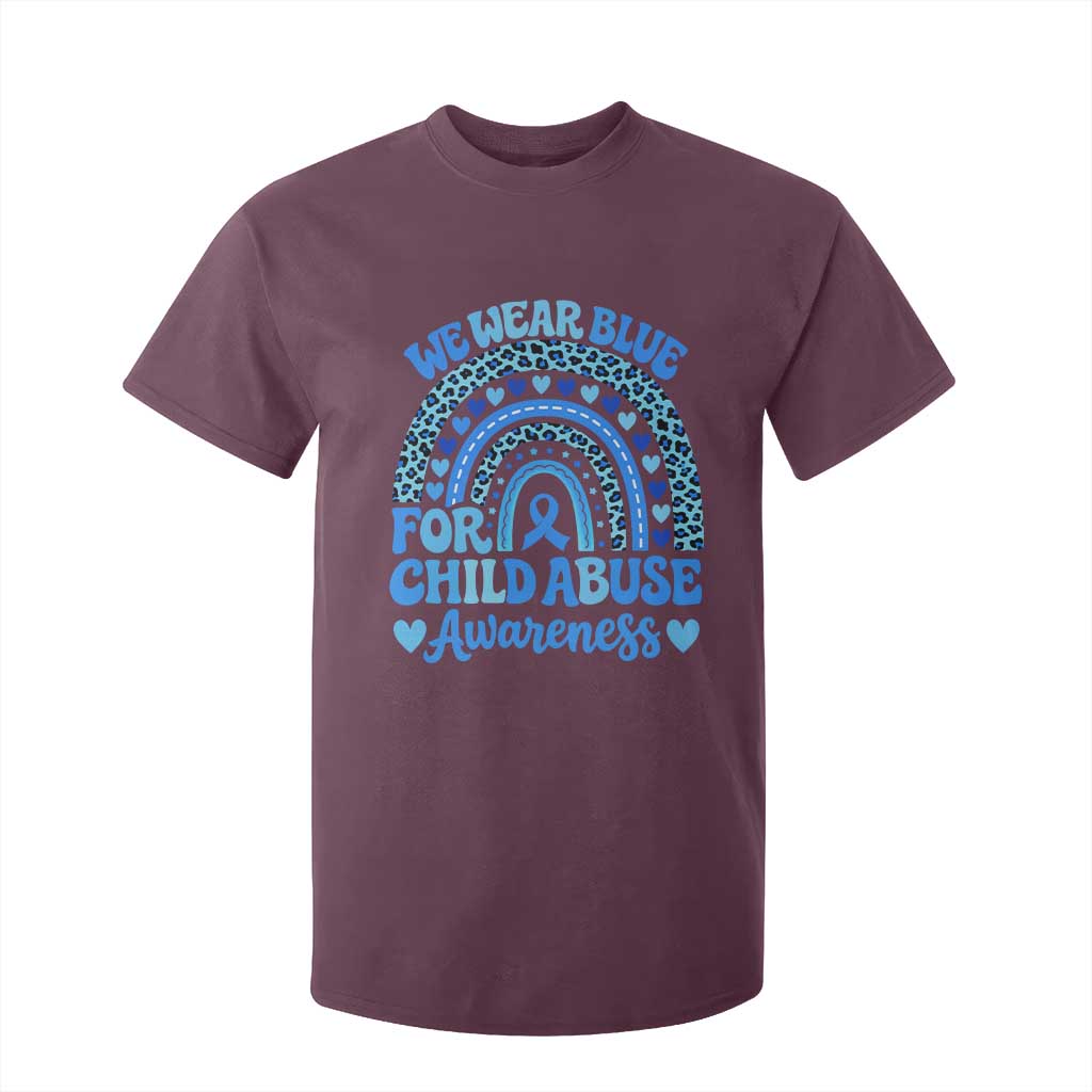 We Wear Blue Child Abuse Prevention T Shirt For Kid TS10 Maroon Print Your Wear