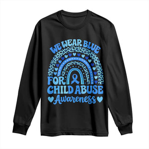 We Wear Blue Child Abuse Prevention Long Sleeve Shirt TS10 Black Print Your Wear