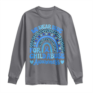 We Wear Blue Child Abuse Prevention Long Sleeve Shirt TS10 Charcoal Print Your Wear