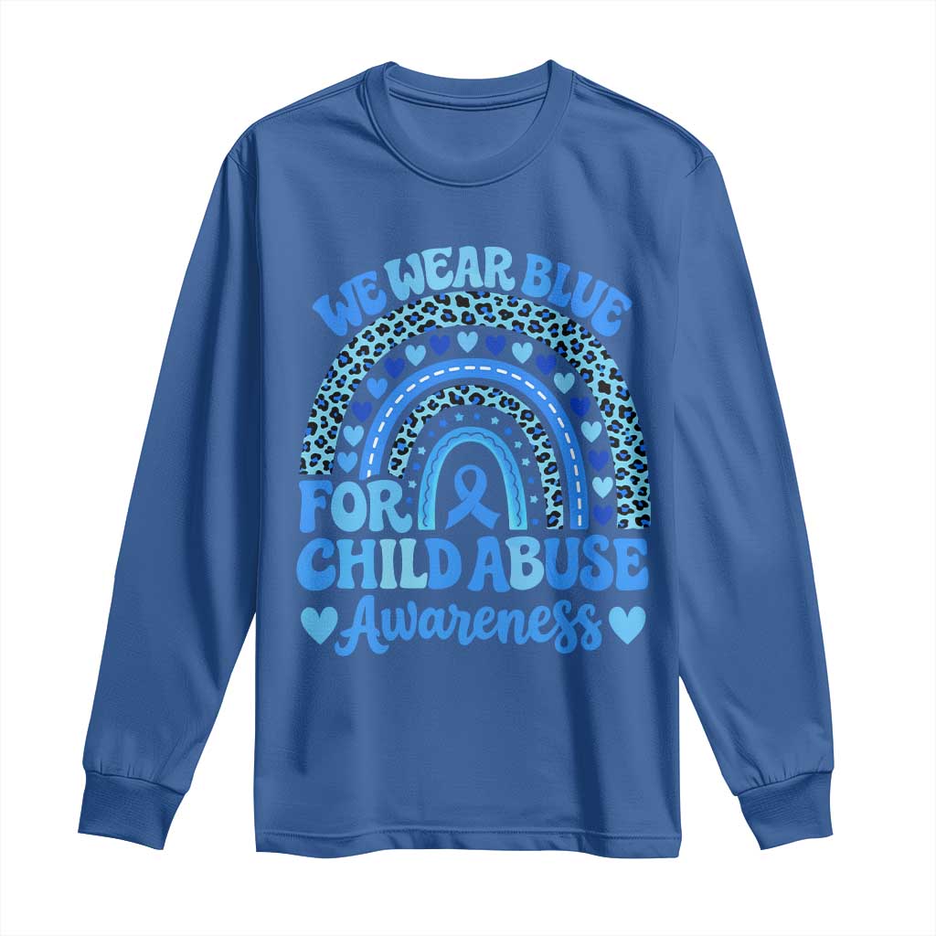 We Wear Blue Child Abuse Prevention Long Sleeve Shirt TS10 Royal Blue Print Your Wear
