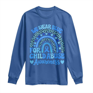 We Wear Blue Child Abuse Prevention Long Sleeve Shirt TS10 Royal Blue Print Your Wear
