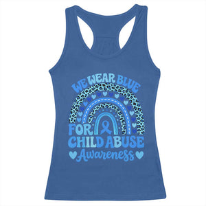 We Wear Blue Child Abuse Prevention Racerback Tank Top TS10 Royal Blue Print Your Wear