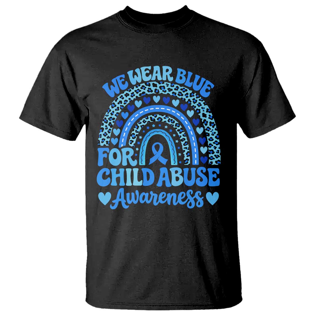 We Wear Blue Child Abuse Prevention T Shirt TS10 Black Print Your Wear
