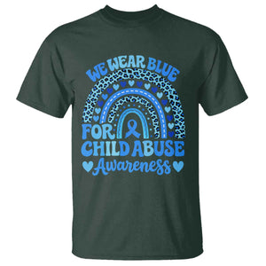 We Wear Blue Child Abuse Prevention T Shirt TS10 Dark Forest Green Print Your Wear