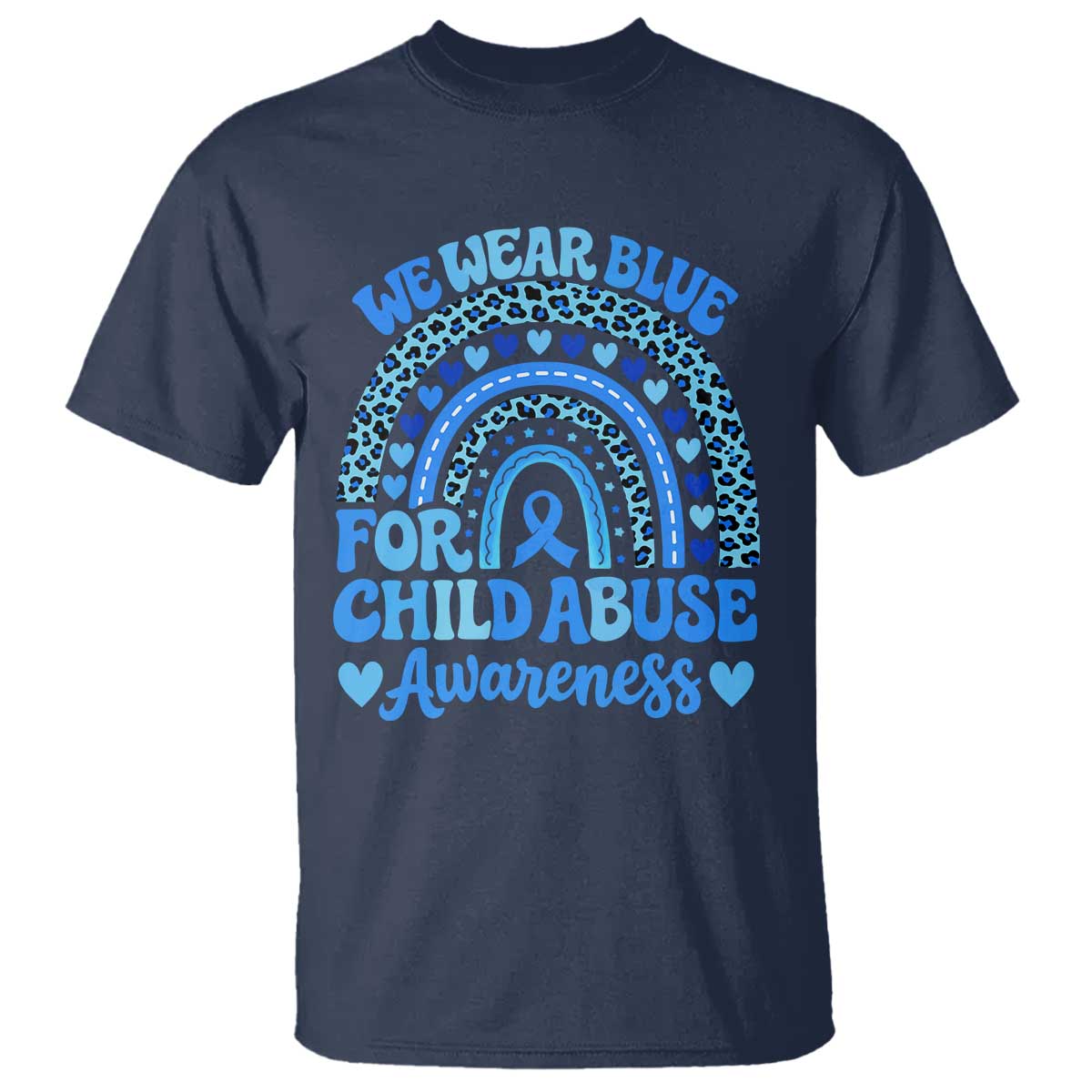 We Wear Blue Child Abuse Prevention T Shirt TS10 Navy Print Your Wear