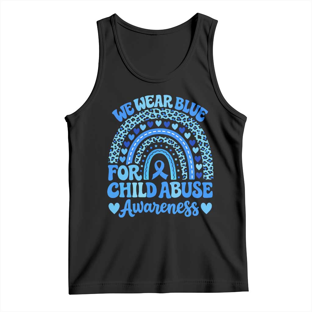We Wear Blue Child Abuse Prevention Tank Top TS10 Black Print Your Wear