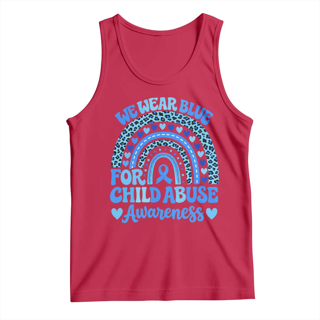 We Wear Blue Child Abuse Prevention Tank Top TS10 Red Print Your Wear