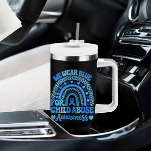 We Wear Blue Child Abuse Prevention Tumbler With Handle TS10 Print Your Wear