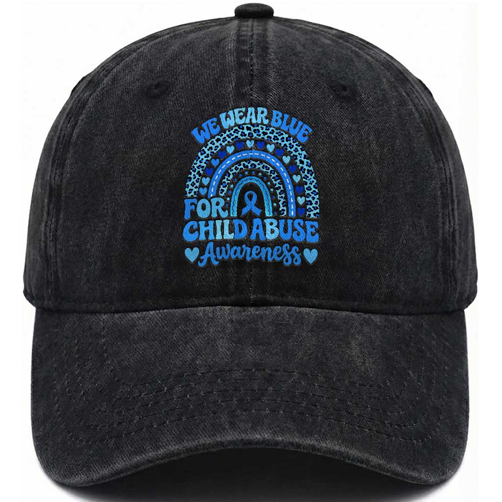 We Wear Blue Child Abuse Prevention Washed Cotton Baseball Cap TS10 Print Your Wear
