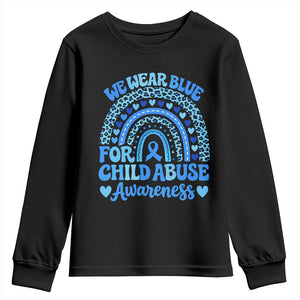 We Wear Blue Child Abuse Prevention Youth Sweatshirt TS10 Black Print Your Wear