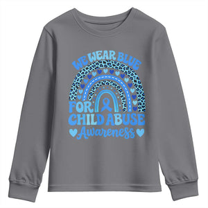 We Wear Blue Child Abuse Prevention Youth Sweatshirt TS10 Charcoal Print Your Wear