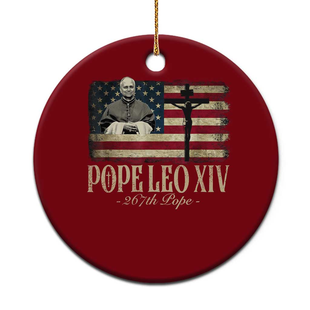 Da Pope Leo XIV Ceramic Ornament From America Chicago USA Flag Cross TS10 1pc Red Print Your Wear