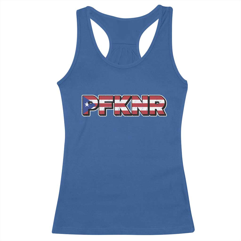 PFKNR Racerback Tank Top Vintage Boricua Puerto Rican Flag TS10 Royal Blue Print Your Wear