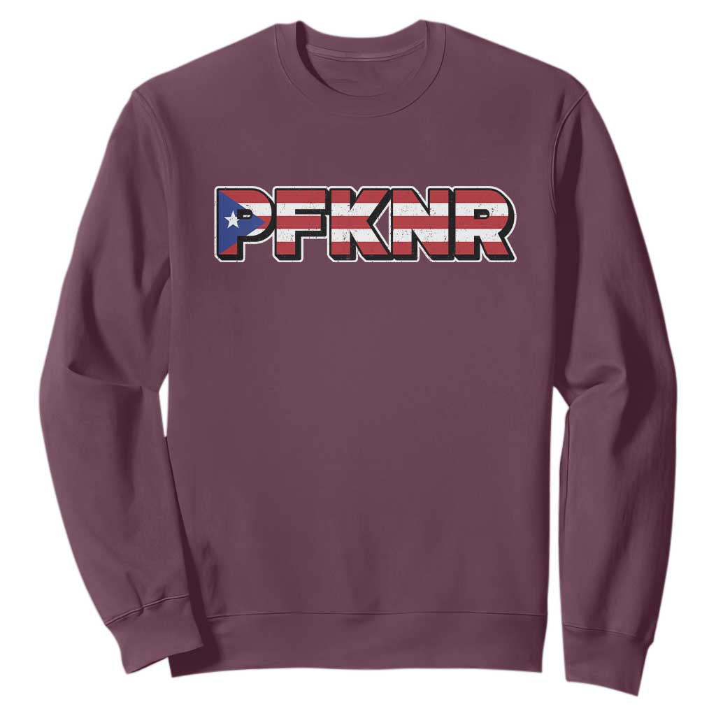 PFKNR Sweatshirt Vintage Boricua Puerto Rican Flag TS10 Maroon Print Your Wear