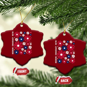 Subtle FDT Ceramic Ornament Boho Floral Red White Blue Social Justice TS10 Print Your Wear